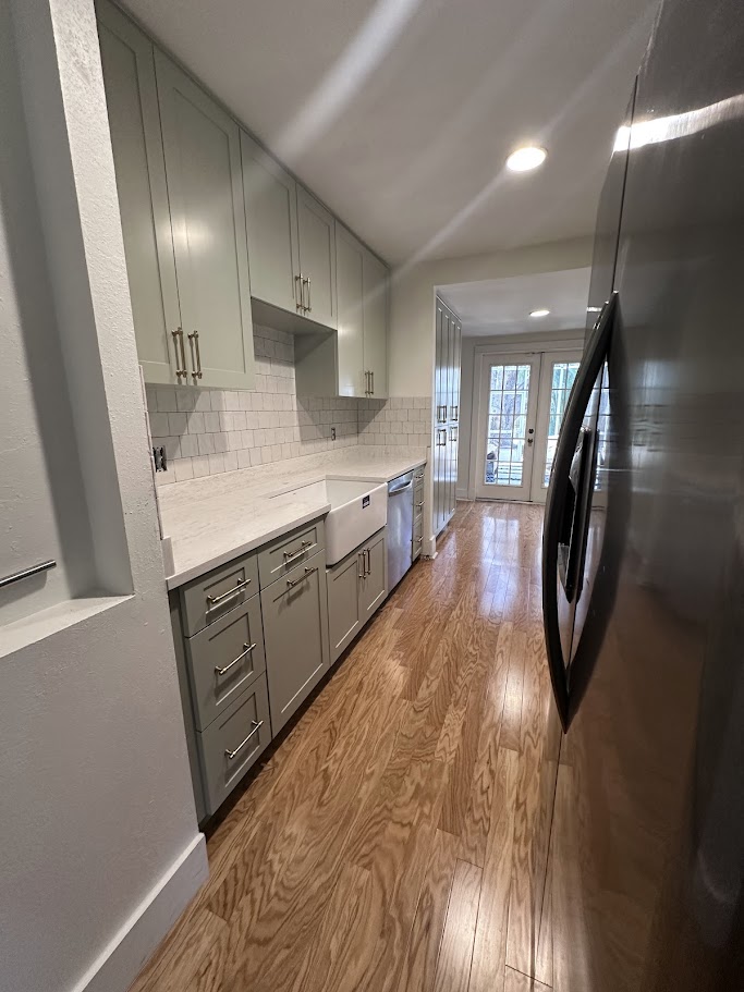 Galley kitchen cabinetry: Make a narrow space work.